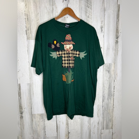 Best Fruit Of The Loom VINTAGE Women's Plus Size Scare Crow Top Green Size XXL - Picture 1 of 9